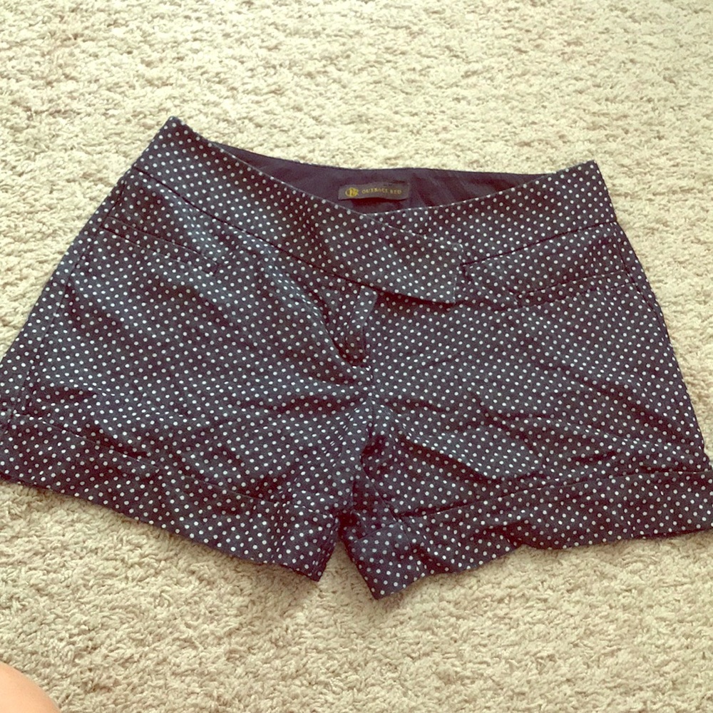 Limited outback red chambray polka dot shorts.